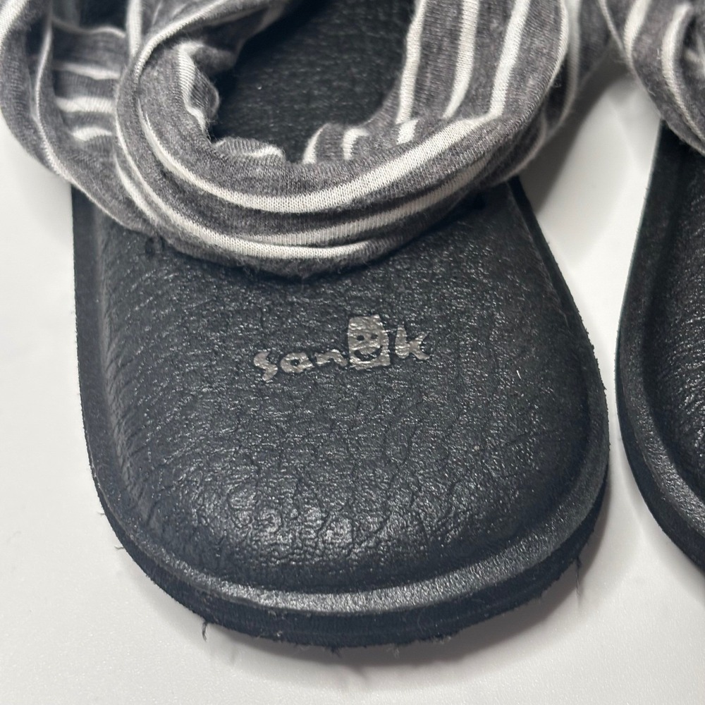 Sanuk Yoga Sling 2 Sandals Womens 10 Grey White Striped NWOT SWS10535 - Picture 6 of 8